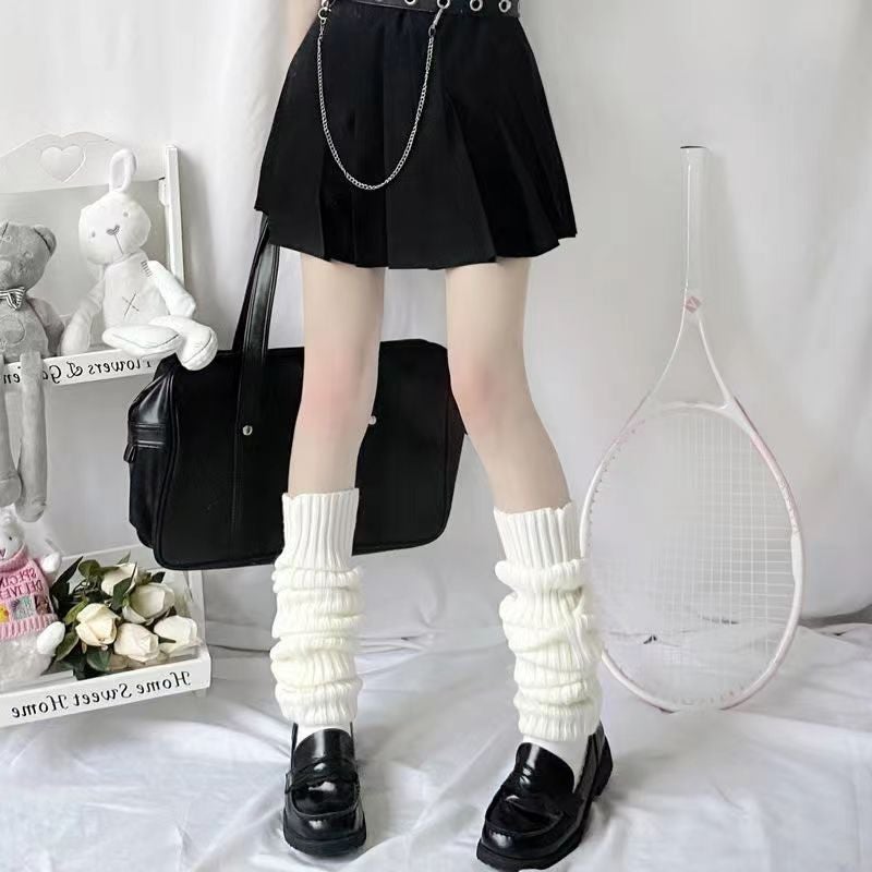Warm Vertical Stripe Knitted Stacked Socks Japanese Style Jk Girl'S Foot Socks Ins Girls Cold-Proof All-Match Legs - Image 1